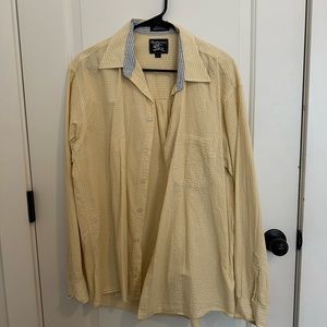 Vintage Burberry striped seersucker button up, size large